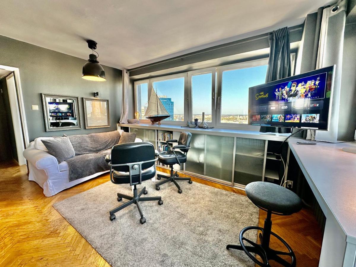 Super Apartament Grey Centrum 2X Metro Fast Wifi 300 Mbs Netflix Appletv Smarttv Spotify Panorama Miasta Warszawa Exteriör bild