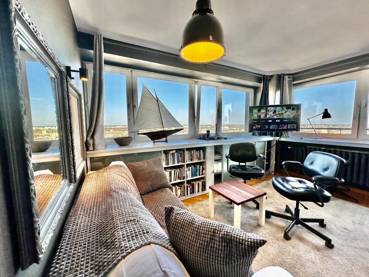 Super Apartament Grey Centrum 2X Metro Fast Wifi 300 Mbs Netflix Appletv Smarttv Spotify Panorama Miasta Warszawa Exteriör bild