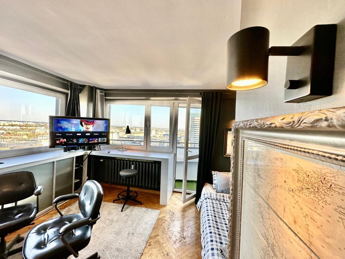 Super Apartament Grey Centrum 2X Metro Fast Wifi 300 Mbs Netflix Appletv Smarttv Spotify Panorama Miasta Warszawa Exteriör bild