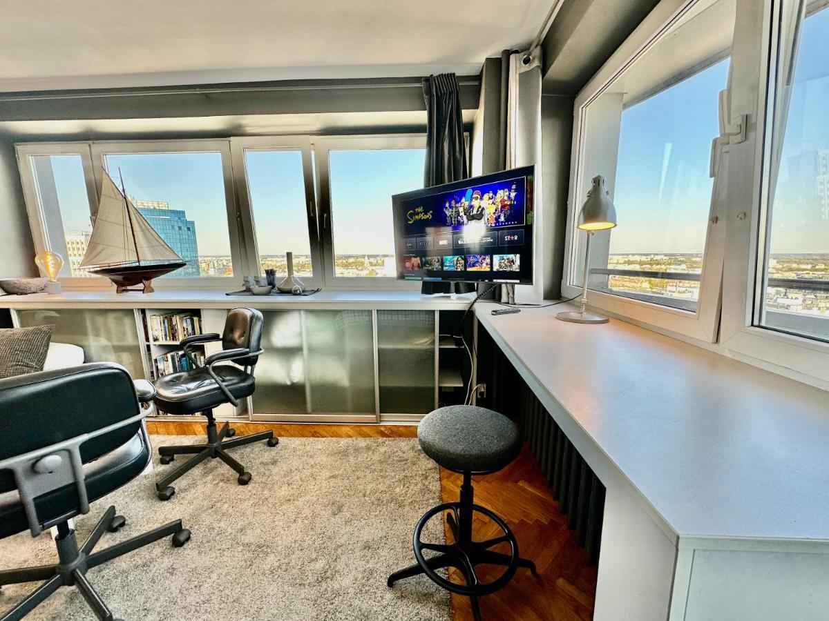 Super Apartament Grey Centrum 2X Metro Fast Wifi 300 Mbs Netflix Appletv Smarttv Spotify Panorama Miasta Warszawa Exteriör bild
